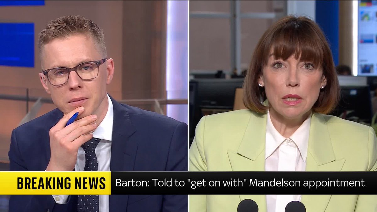 Ex-Foreign office boss Sir Philip Barton has just finished being grilled by MPs over the Mandelson vetting scandal. Sky's Political Editor Beth Rigby has the latest analysis from Westminster. 🔗