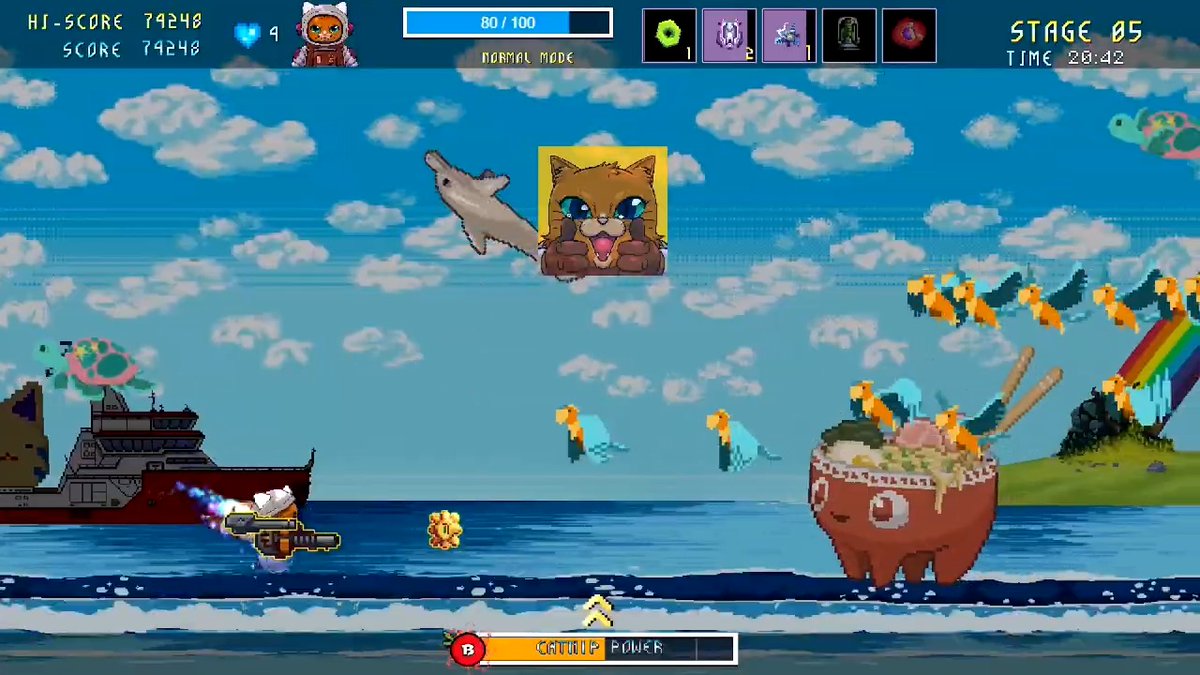 Astro Burn is available on GOG in its early access! 👉 It's a fast-paced cute-em-up bullet hell, in which you play as Astro, a space cat with her robot companion on their journey home, battling through absurd enemies, deadly hazards, and unhinged bosses. Check it out! Beyond The Pixels