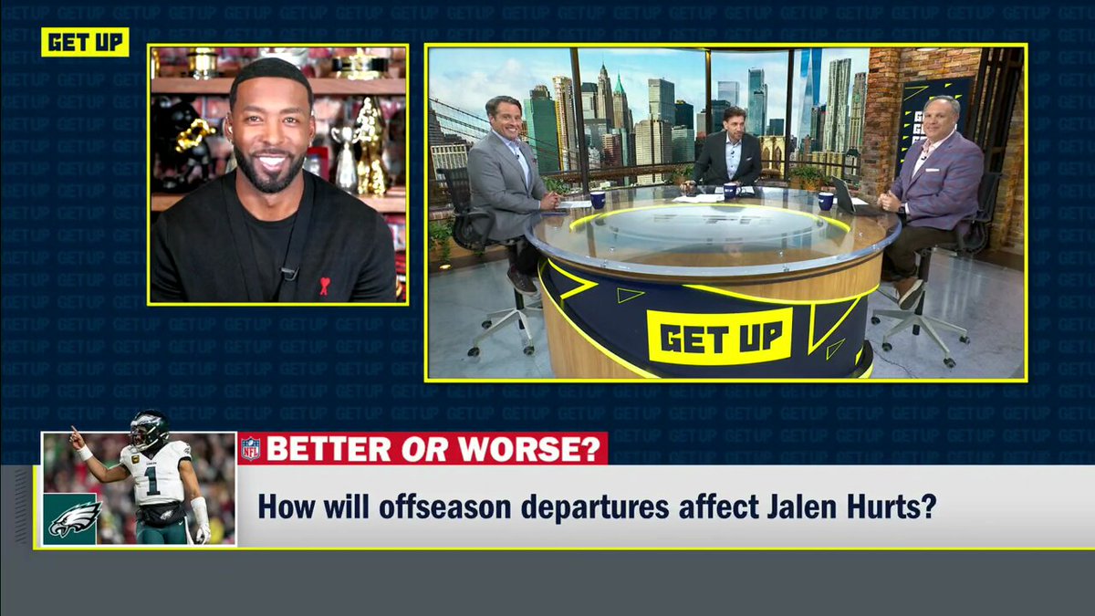 "Whether he has a future or not in this organization has always been the Jalen Hurts experience. ... This will be a big year for him to answer a lot of those questions." Andrew Hawkins, Dan Graziano and Mike Tannenbaum talk about how the offseason departures will affect Jalen Hurts 🏈