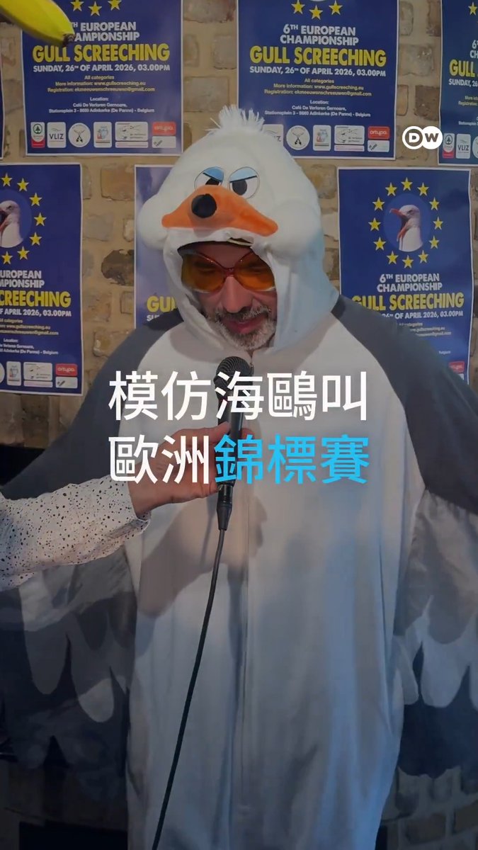 比利时海滨小城德帕内每年都举行模仿海鸥叫欧洲锦标赛。评委会由鸟类学家和海洋生物学家组成。这项赛事不仅旨在评选出最动听的海鸥叫声，也旨在提升海鸥的形象。 #dwculture #dwchinesectt