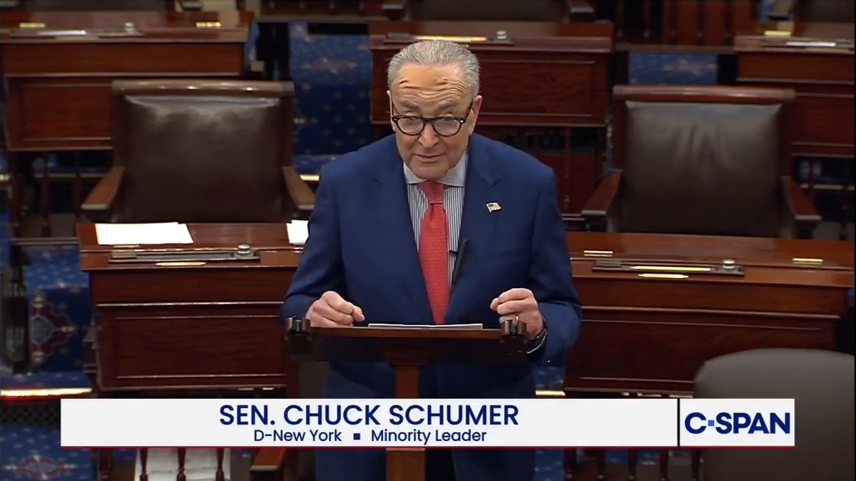 .Chuck Schumer: "Donald Trump has decided to focus on a taxpayer, gold plated ballroom, instead of focusing on this important national security issues…Trump's values are perverse, just perverse."