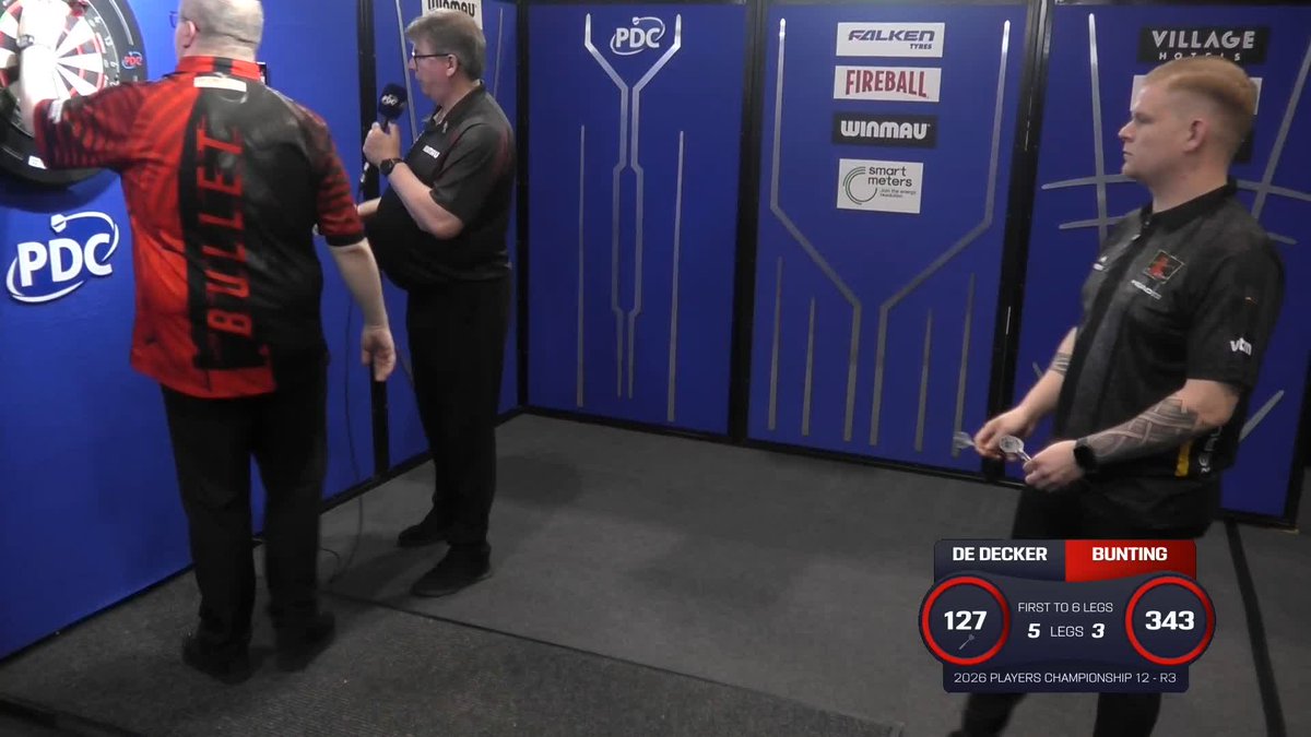 DE DECKER BEATS BUNTING! Mike De Decker is through to round four of #PC12, as the Belgian beats Stephen Bunting 6-3! 📺 #PC12