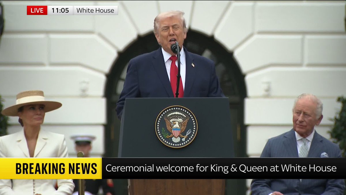 "He's a very elegant man" President Trump welcomes King Charles and Queen Camilla to the White House 📺 Sky 501, Virgin 602, Freeview 233 and YouTube