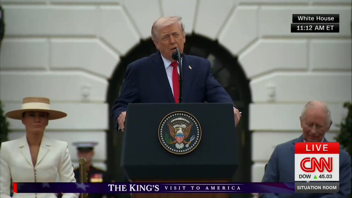 Trump gets distracted mid-speech: "I also remember my mother saying very clearly, 'Charles, young Charles. He's so cute.' It's my mother. My mother had a crush on Charles. Can you believe it? Amazing how... I wonder what she's thinking right now."