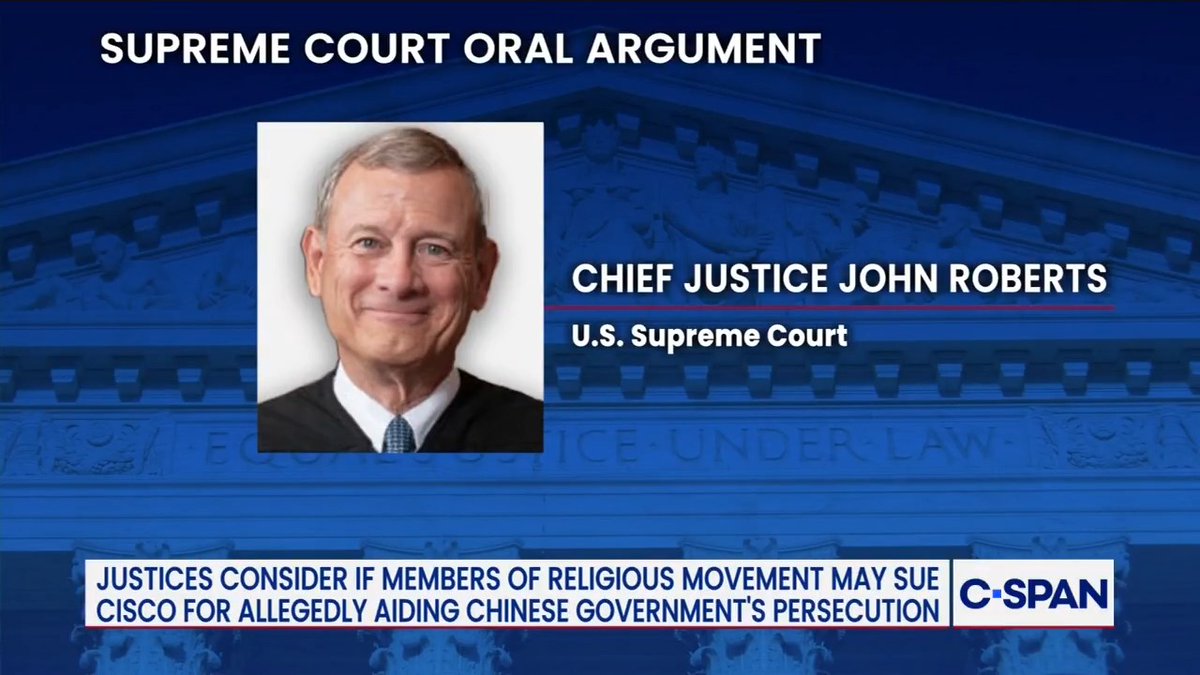 Chief Justice John Roberts notifies everyone in the Supreme Court oral argument of a flyover: "I don't know why they didn't check with me."