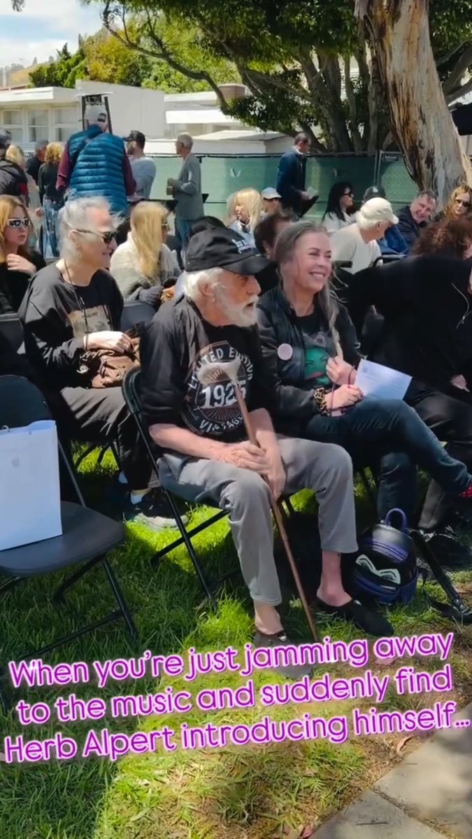 Dick Van Dyke was doing some sweet dance moves to the music at an outdoor event when iconic trumpet player Herb Alpert, 91, introduced himself 🌟 The 100 year old acting legend was delighted, the pair shaking hands and starting to chat. Such a cute duo! 📽️ : @alauravandyke #DickVanDyke