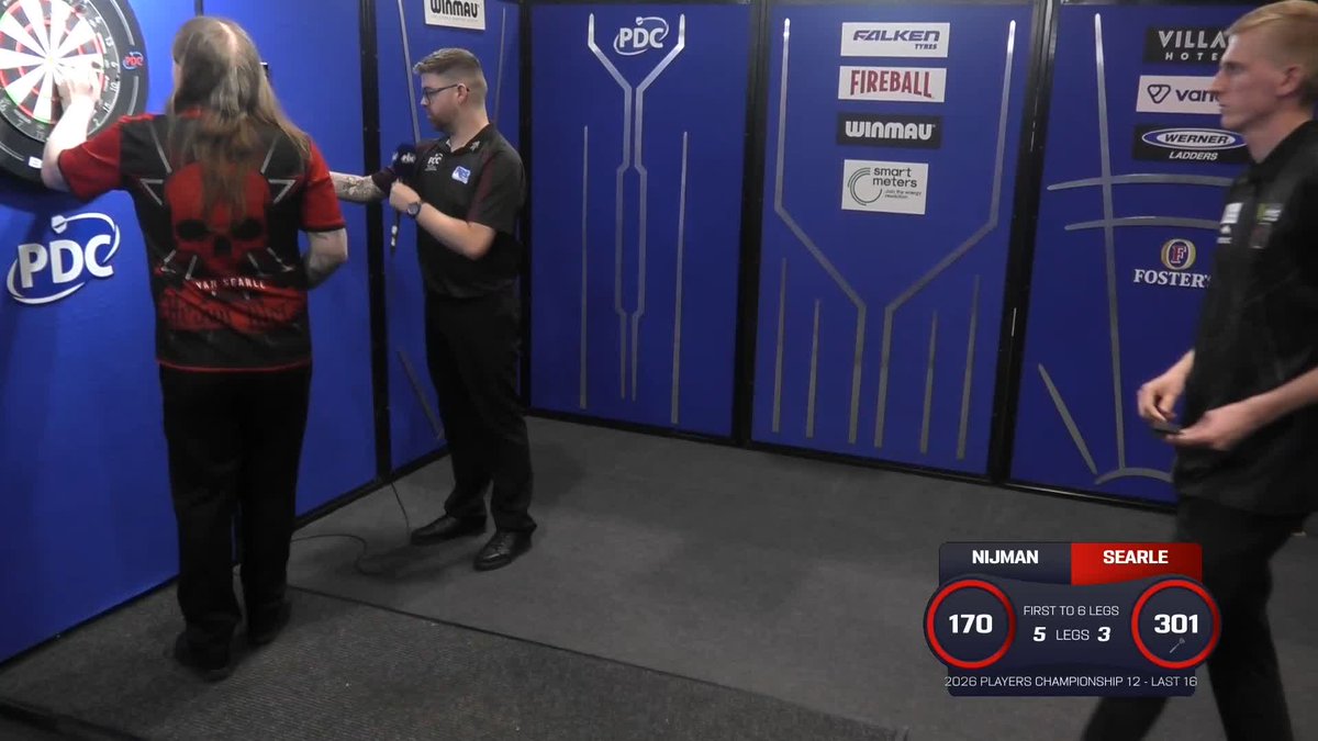 NIJMAN INTO THE QUARTERS! Wessel Nijman continues his fine form in #PC12, as the Dutchman beats Ryan Searle 6-3 to book his place in yet another Players Championship quarter-final! 📺 #PC12