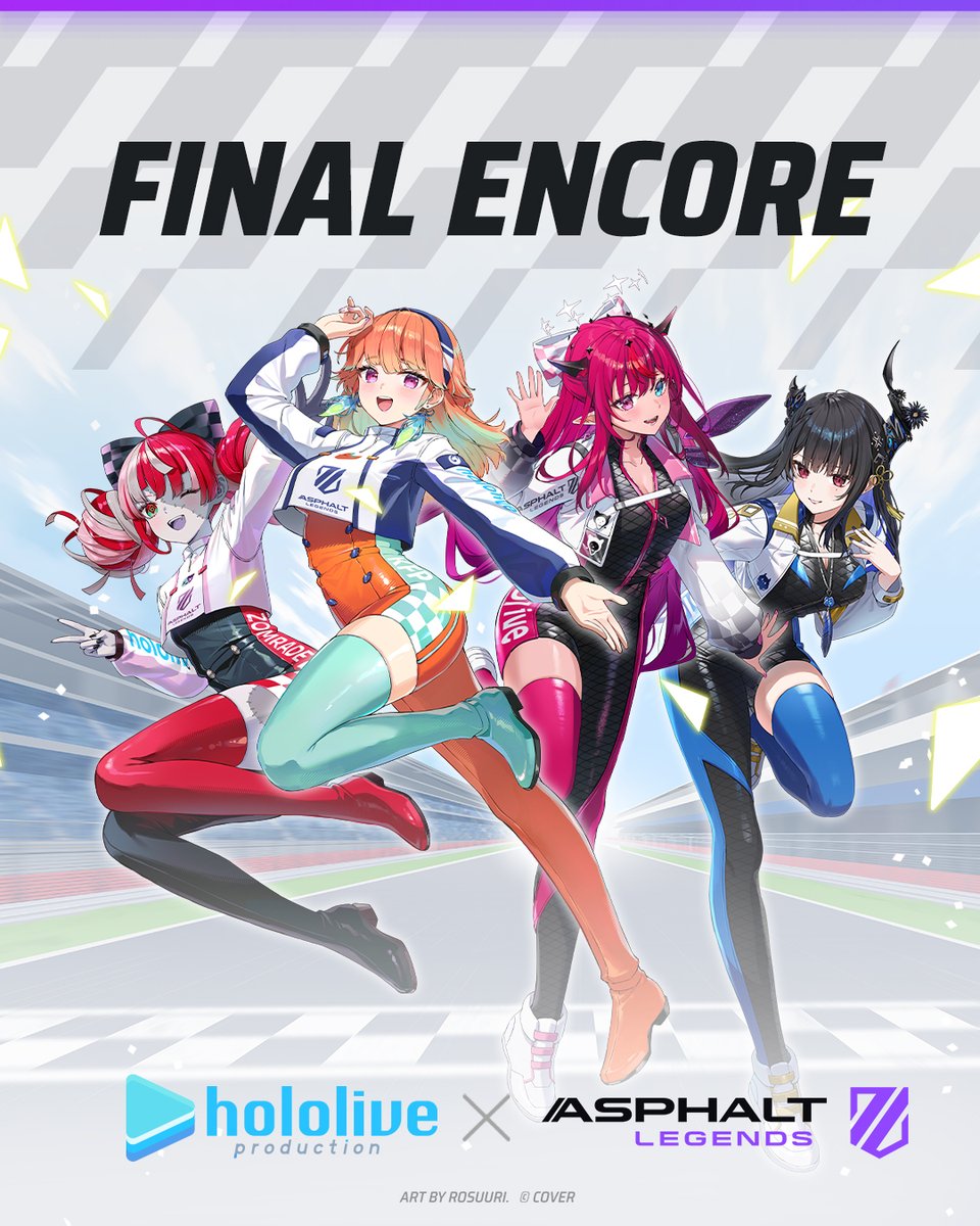🚨 hololive production returns to Asphalt Legends! 🚨​ The Spotlight is back with your favorite talents: Sakura Miko, Himemori Luna, Kureiji Ollie, Takanashi Kiara, IRyS, and Nerissa Ravencroft!