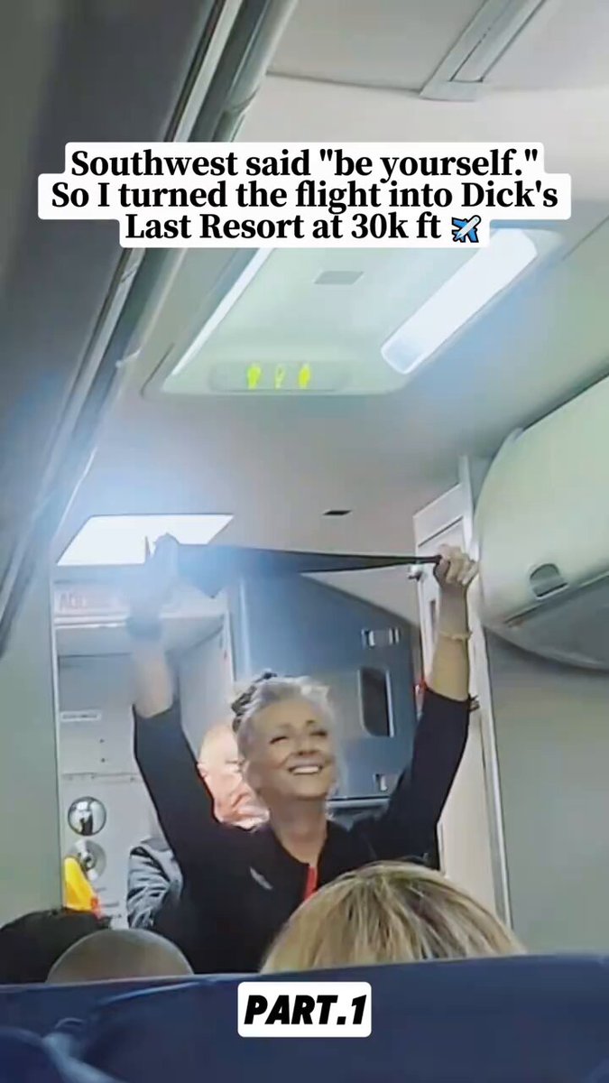 This Southwest flight attendant just turned the safety demo into a full comedy roast at 30,000 ft 😂 Buckle up… or don’t. Either way, she’s coming for you. ‘If you don’t know how to buckle a seatbelt, you shouldn’t be allowed in public’ This is hilarious, but not funny enough for me to Fly Southwest Carnival Cruise of the airlines. Southwest or no Southwest — would you want this energy on EVERY flight? Yes or no? Part 2 coming….won’t leave you hanging ☺️