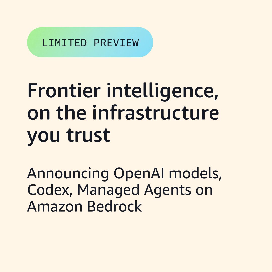 Building production-grade AI agents and applications you can rely on takes frontier intelligence and trusted infrastructure. AWS and OpenAI are bringing them together, so you can build with the most capable AI models and agents available.