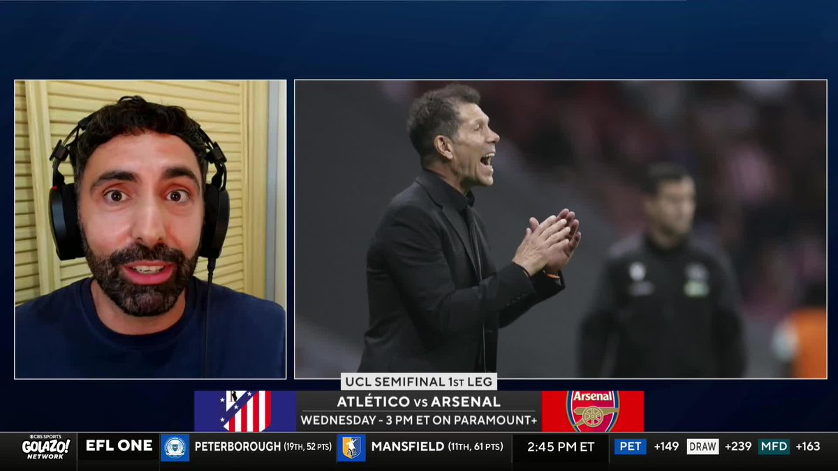 "Only Bayern Munich and PSG have scored more goals in the #UCL than Atlético Madrid." Phil Kitromilides on how Atlético Madrid might approach the first leg of the Champions League semifinal vs. Arsenal 🗣️