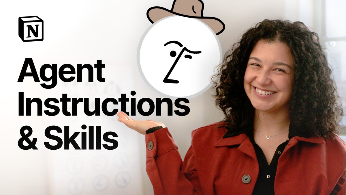 🍎 Today's lecture: Agent instructions and skills! Lean how to turn your repeated prompts into reusable skills, get consistent outputs, and make your Notion Agent feel tailored to you.
