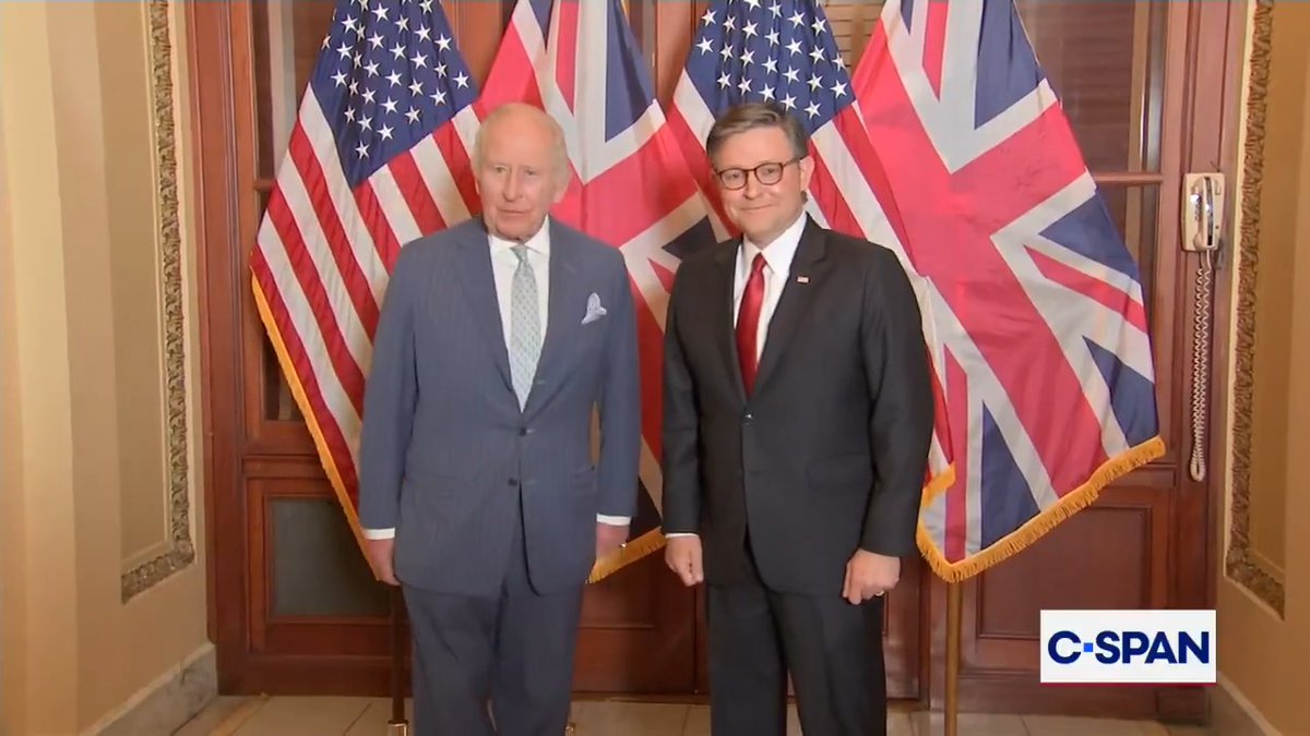 .Speaker Mike Johnson and King Charles III in the Architect of the Capitol (AOC).