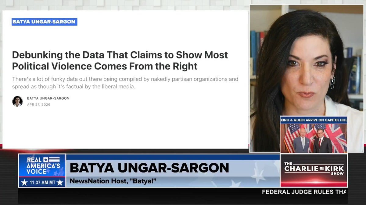 IMPORTANT BREAKDOWN: DATA SET BEING USED TO SMEAR CONSERVATIVES Batya Ungar-Sargon eloquently breaks down debunking that political violence comes from the right. This is worth a listen! "The left loves to use highfalutin fancy credentialism...this is not a both sides ISSUE." Andrew Kolvet
