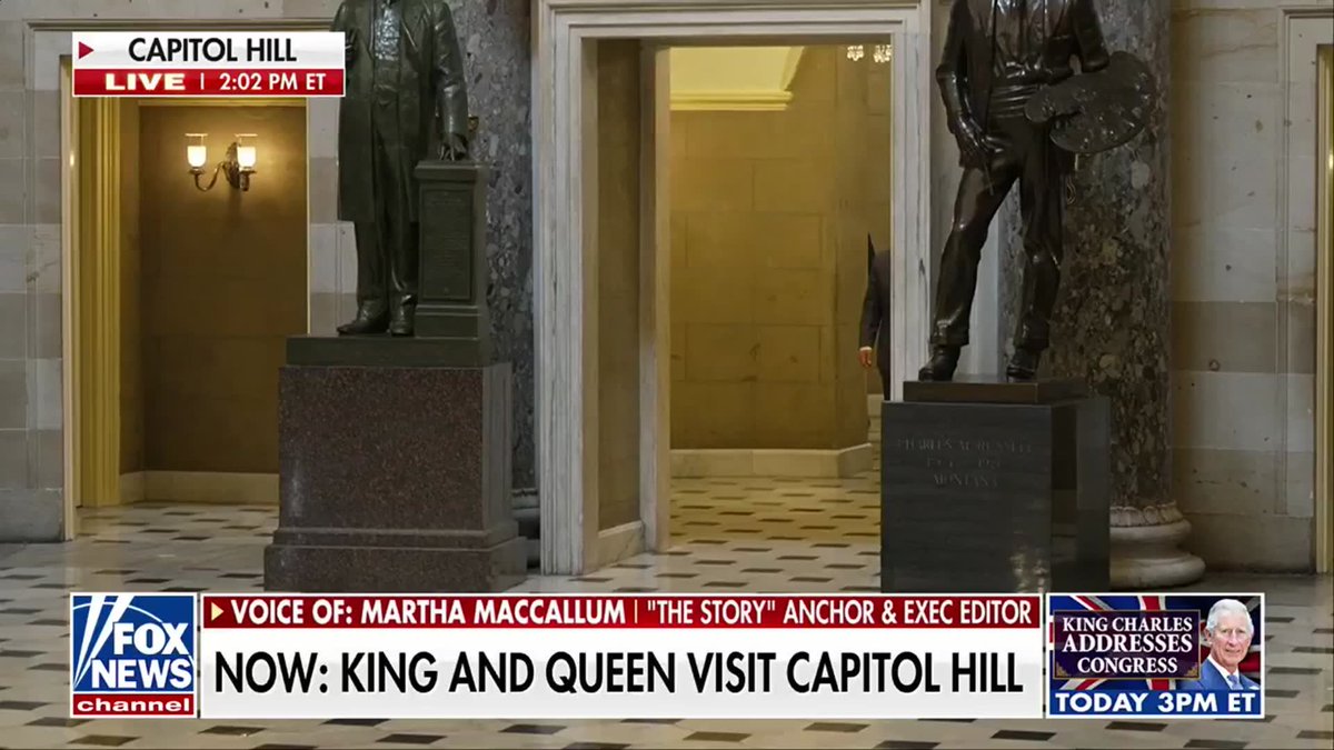 NOW: King Charles walks through Statuary Hall on Capitol Hill with Speaker Johnson
