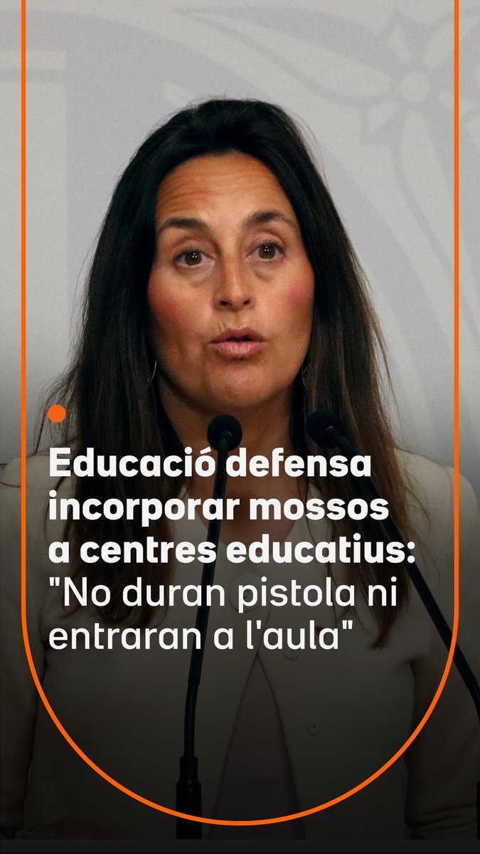 “No entraran a les aules ni aniran armats.” Educació defensa incorporar mossos als centres educatius. La consellera Niubó diu que l’objectiu és reforçar la prevenció i remarca que als centres no hi ha problemes de seguretat