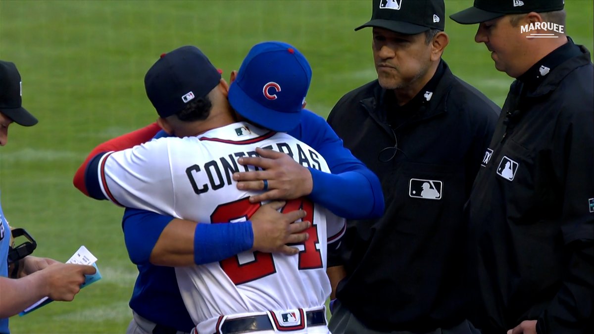 Hace 4 años (28-Abril-2022) Los Hermanos Contreras entregaron los line ups de sus respectivos equipos por ese entonces: Willson Cubs / William Braves Emotivo sin duda para ellos #Cubs | #BravesCountry #VzlanosMLB 🇻🇪💛💙❤️🇻🇪