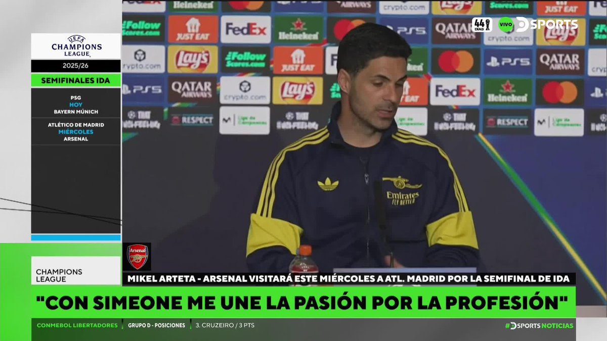 Muy buenas palabras de Arteta a Simeone.