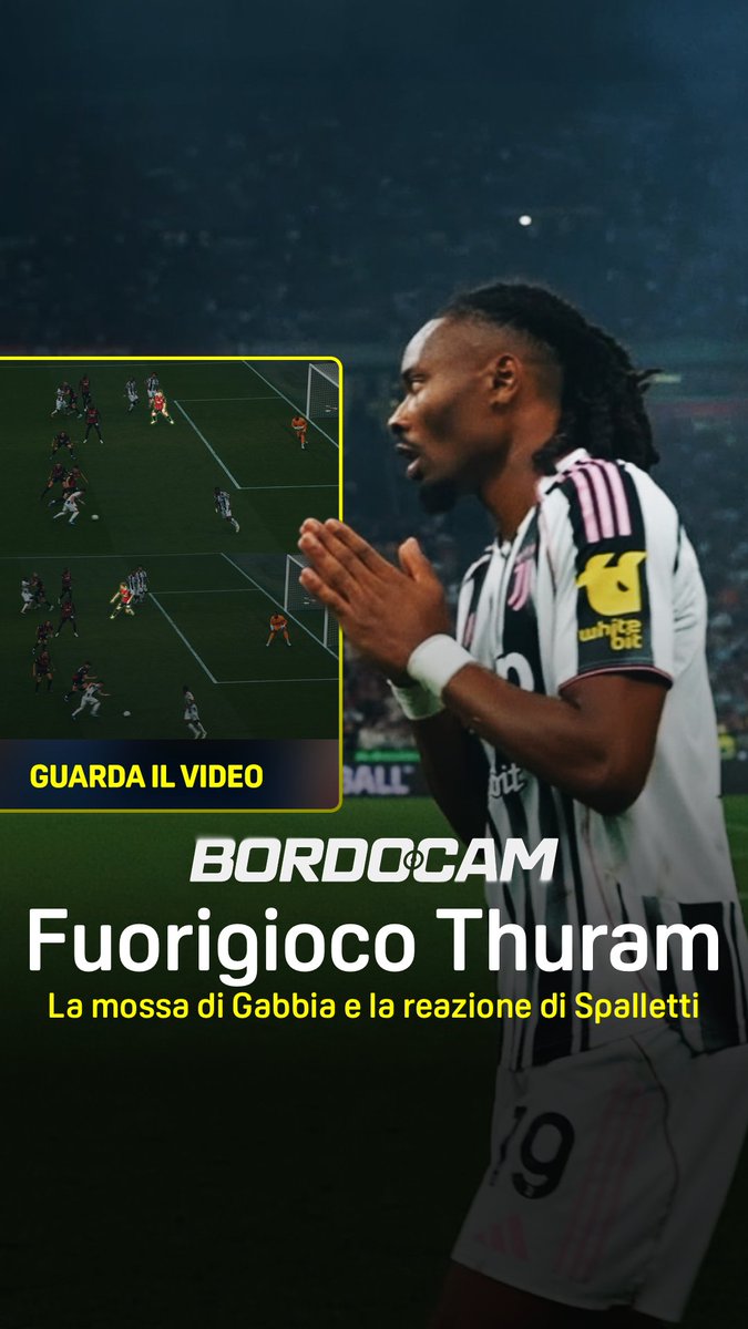 Thuram 𝙨𝙚𝙜𝙣𝙖 𝙚 𝙥𝙧𝙚𝙜𝙖 🙏 ma è fuorigioco 🚩 La 𝙢𝙤𝙨𝙨𝙖 𝙫𝙞𝙣𝙘𝙚𝙣𝙩𝙚 di Gabbia e la reazione di Spalletti 👀 Poi le 𝙛𝙤𝙡𝙖𝙩𝙚 di Conceição 🌪️ 🎤 Davide Bernardi BordoCam #MilanJuve è disponibile ora su #DAZN! 📲 PokerStars #Thuram