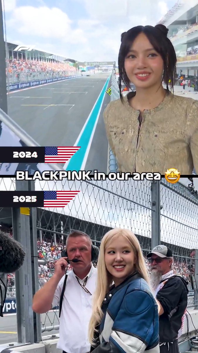 The stars of BLACKPINK waved the chequered flag at the last two Miami Grands Prix 🤩🏁 #F1 #MiamiGP