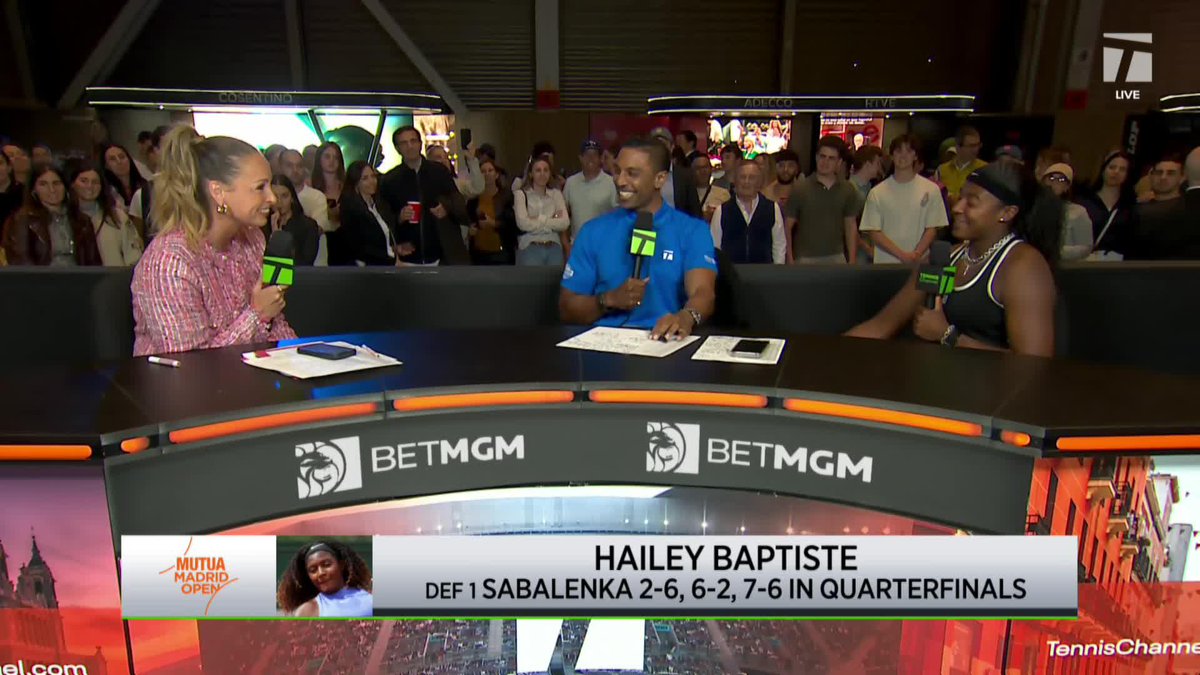 "I don't even have the words to describe it" 🔥 Hailey Baptiste after defeating world no. 1 Aryna Sabalenka. #MMOpen