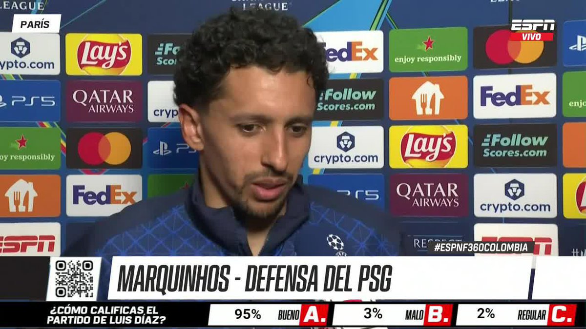 ¿Quién ganó el duelo entre Luis Díaz y Marquinhos? 🤔🔥 🎙️: "Es un CAMPEÓN. Lo veo desde Liverpool y Colombia. Es muy difícil en duelos 1vs1 y aún más teniendo amarilla". ▶️ Mira #ESPNF360COLOMBIA en el Plan Premium de #DisneyPlus