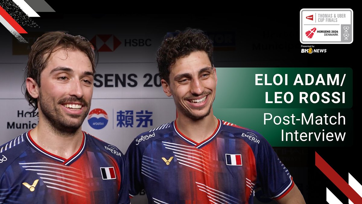 Big moment for Team France 🇫🇷 as Eloi Adam & Leo Rossi rise to the occasion! 🔥 Let’s hear from them. 🎙️ #ThomasUberCupFinals #Horsens2026