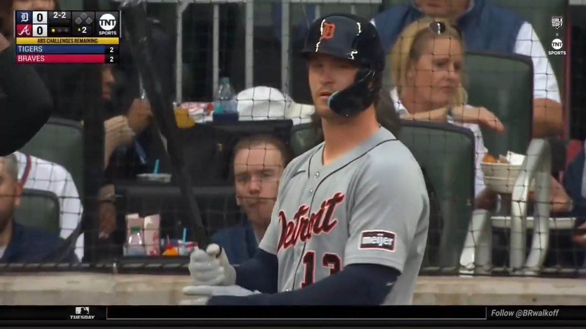 Dillon Dingler's challenge reverses the called third strike 🤖 He's now 14-for-16 on ABS challenges this year