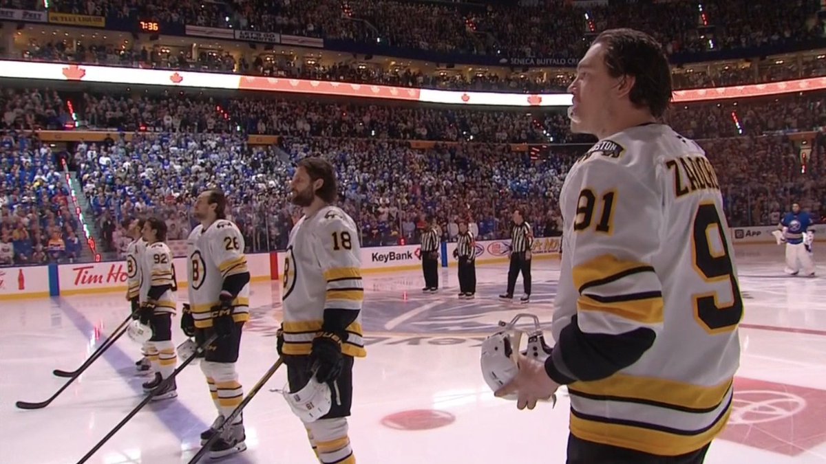 Sabres fans sing the Canadian National Anthem as Cami Cluni's mic fails Beautiful stuff