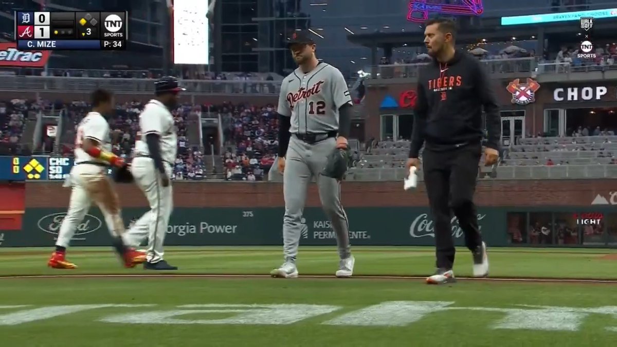 Casey Mize left tonight's game after making the play at first Hope he's okay 🙏