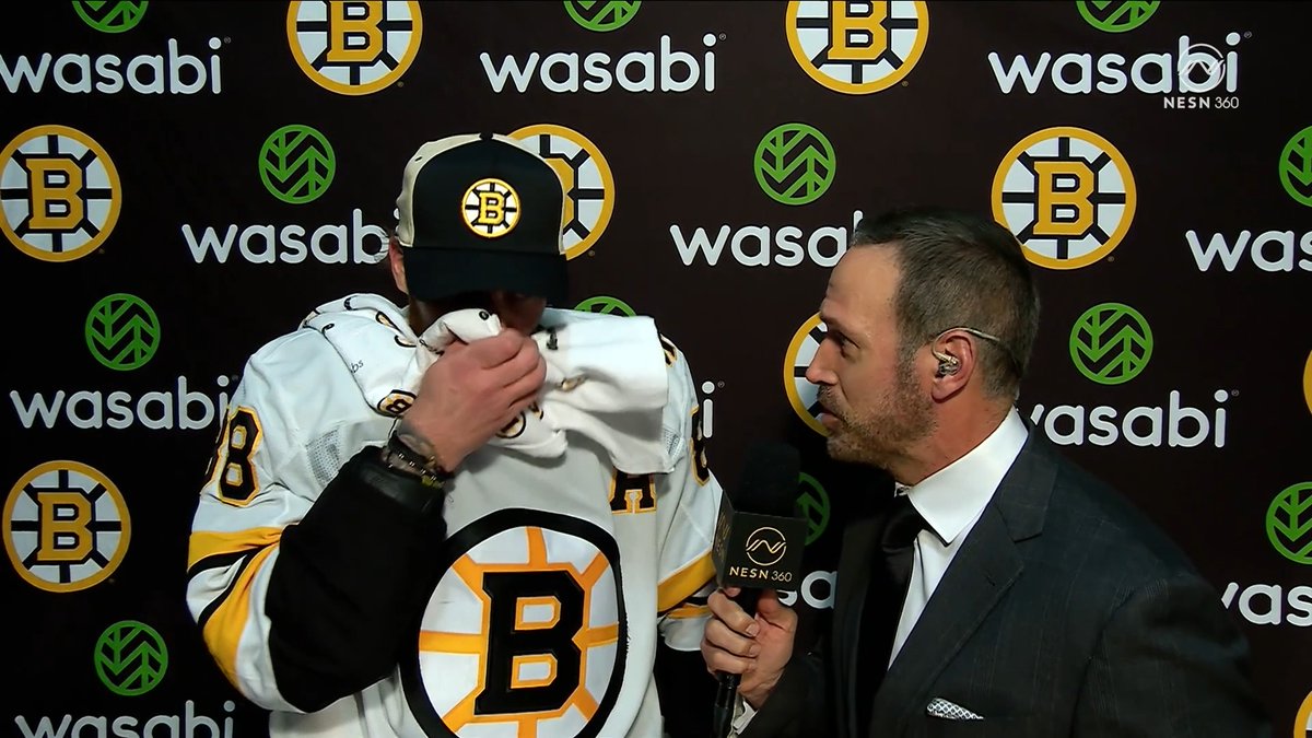 "We're not going to quit. We never quit... we love each other, we're going to battle." Pastrnak’s message after extending the Bruins season