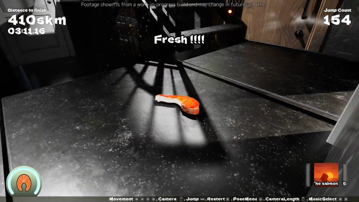 Trailer for 'Shake', the "revolutionary fillet action game" where you control a salmon fillet and make your way through a variety of stages