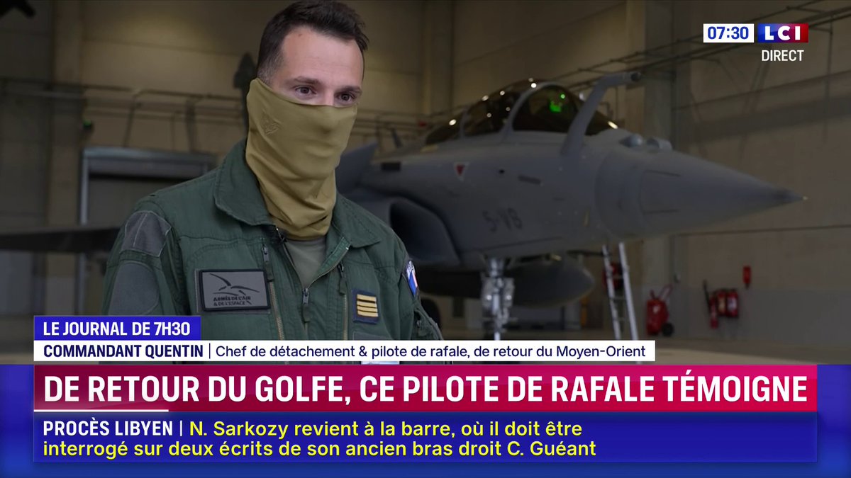 ▶️ Le témoignage exclusif d'un pilote de Rafale français, chargé d'intercepter des drones au Moyen-Orient. 📺 Le journal de Laurène Barrière-Tallerie sur LCI