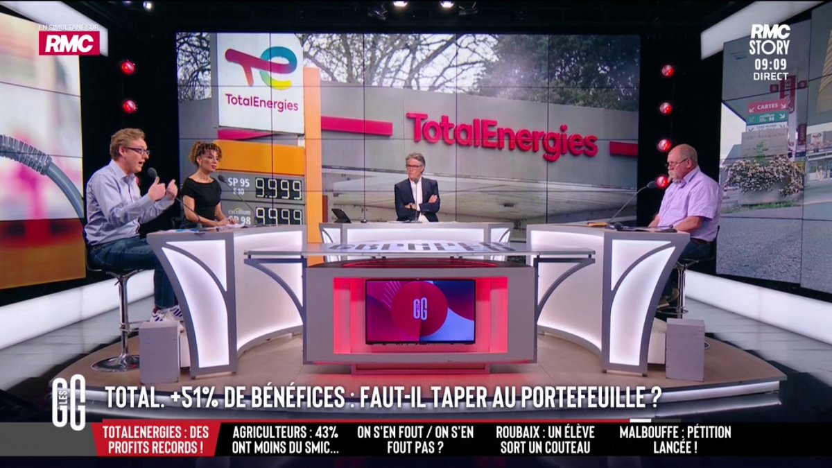 ⛽💸 +51% de bénéfices pour Total au premier trimestre : faut-il les taper au portefeuille ? 🎙️ Antoine Diers : "Au lieu de vouloir les taxer, on devrait se féliciter qu'une entreprise française ait réussi à avoir une très bonne logique commerciale. Ils sont très bons". #GGRMC