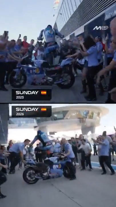 If ain't broken, don't fix it! 😎 We can't get over Alex Márquez's signature celebration 🏆 #SpanishGP 🇪🇸