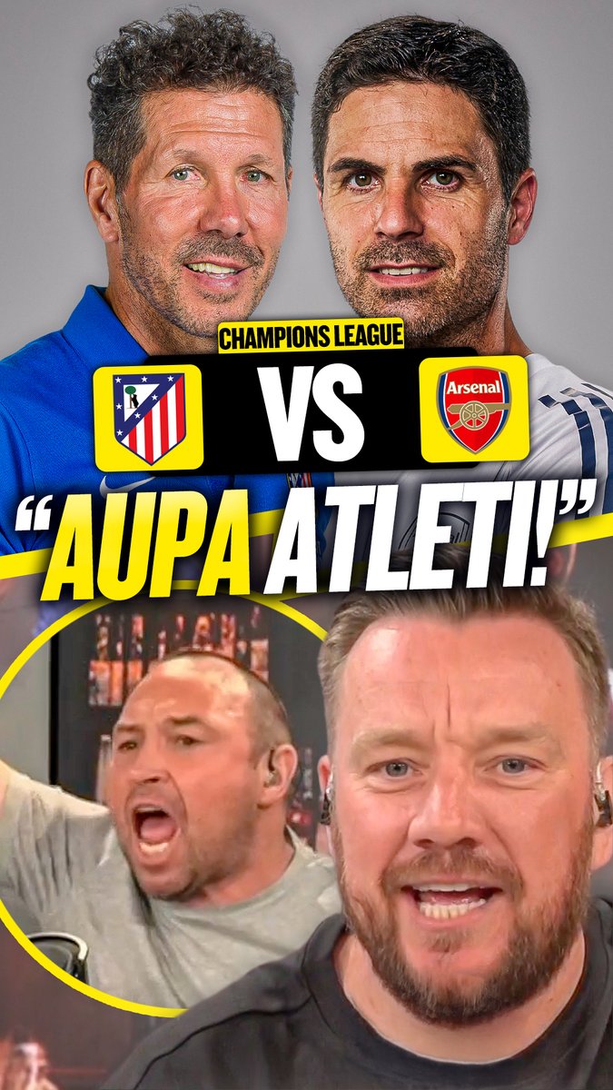 🔥 "Let's save the beautiful game!" 🇪🇸 "Aupa Atleti!" Jamie O'Hara and Jason Cundy deliver a message to Atlético Madrid ahead of their Champions League clash with #AFC!
