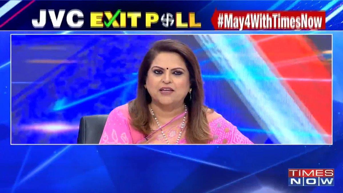 Times Now-JVC Exit Poll predicts NDA victory in Tamilnadu. ADMK+ : 128-147 DMK+ : 75-95 OTH : 8-15