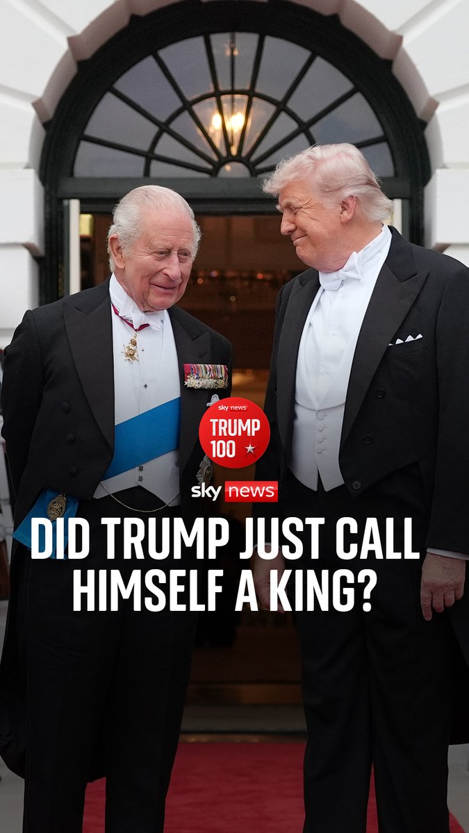 "Not for the first time a self-awareness bypass" As the Royal US state visit continues, the White House has posted a photo of President Trump with King Charles alongside the caption, "Two Kings". Hear the latest on the Trump100 podcast 🔗