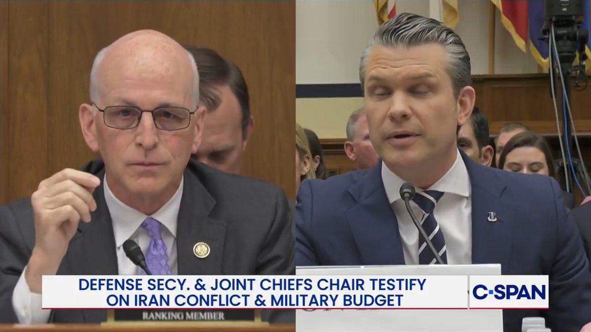 .Rep. Adam Smith: "What is the plan to actually turn all this lethal, kinetic action into an improvement in the nuclear situation?" Secretary Hegseth: "Unlike under administrations, which cut bad deals…That was a very bad deal—" Smith: "That's the past. What's the future?"