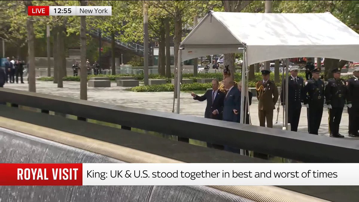 BREAKING: King Charles and Queen Camilla have laid a wreath at the 9/11 memorial in New York as part of their state visit to the U.S. 📺 Sky 501, Virgin 602, Freeview 233 and YouTube