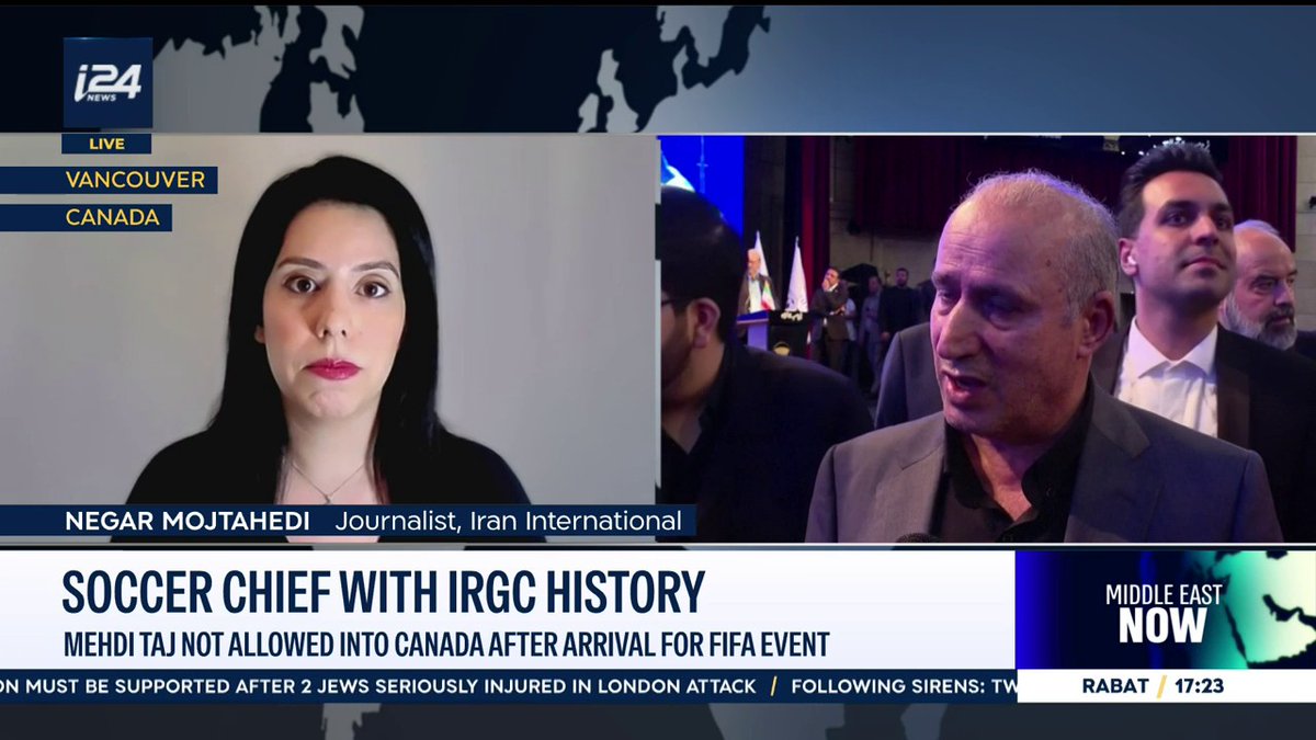 'Iranian soccer players, sure come for the love of the game but if you're with the IRGC, no you're not allowed into the country.' Negar Mojtahedi with Nicole Zedeck on #MiddleEastNow 👇For more updates, visit our website👇