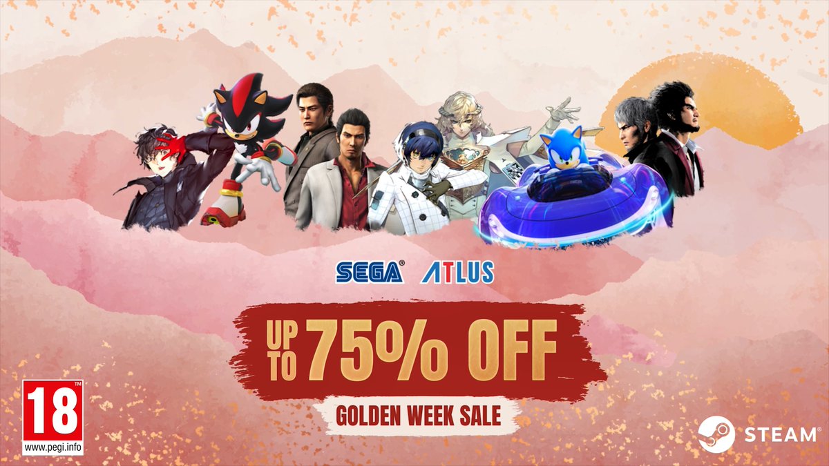 It’s Golden Week in Japan! 🎏 Celebrate with up to 75% off SEGA games on Steam, including Sonic Racing: CrossWorlds, Persona 5 Royal and Metaphor: ReFantazio 🎮 Don’t miss out!