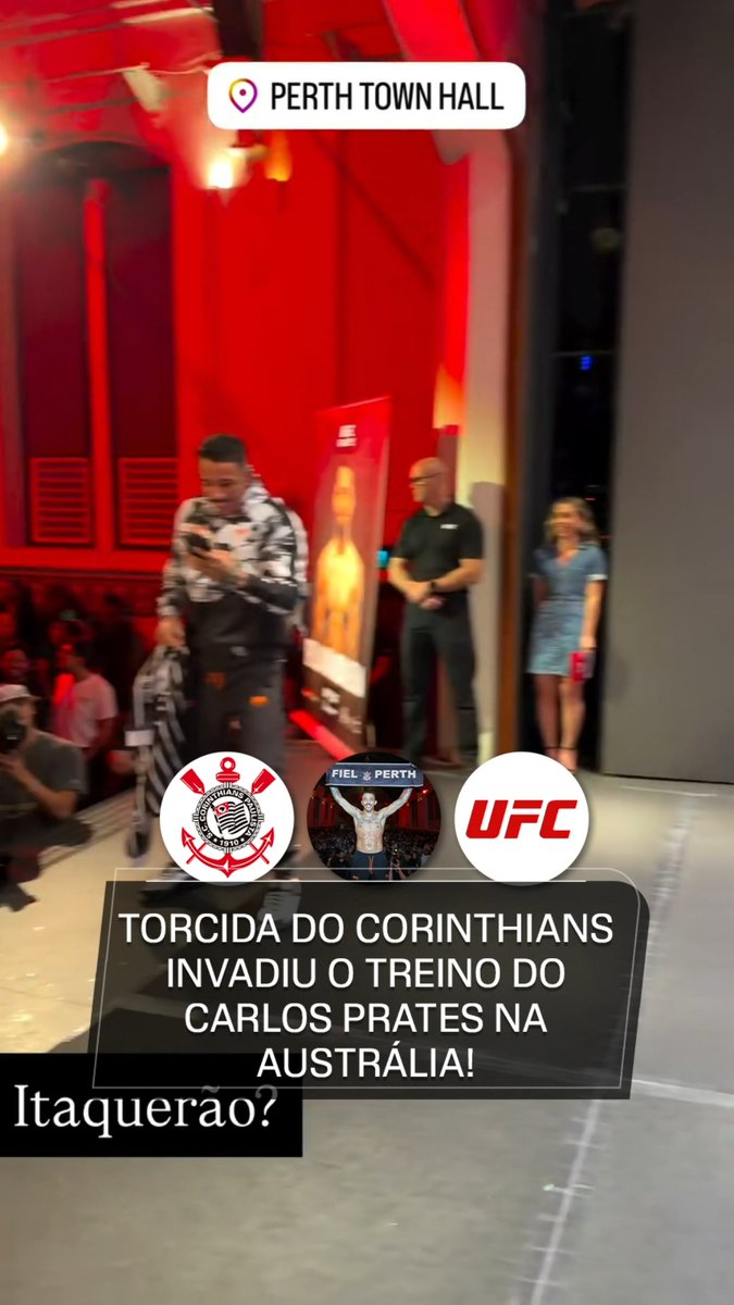 A FIEL ESTÁ EM TODOS OS LUGARES! Nesta quinta-feira (29), o treino aberto de Carlos Prates em Perth, na Austrália, antes da luta contra Jake Della Maddalena pelo UFC foi TOMADO por torcedores do Corinthians! A Fiel Perth, braço dos Gaviões da Fiel na cidade, foi apoiar o lutador brasileiro, declaradamente corintiano! 🎥 @thenightmare_170, @pablomsucupira e @fielperth #ESPNKnockOut #UFC #MMA #Corinthians