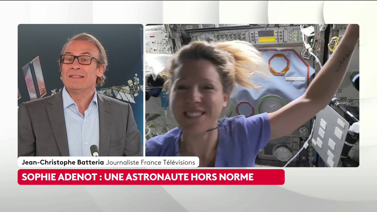 🔴 🗣️ "Elle a été pilote d'hélicoptère, elle est parachutiste, plongeuse brevetée [...] elle a été sélectionnée parmi des milliers de candidats", raconte le journaliste Jean-Christophe Batteria à propos de Sophie Adenot. christophe gascard #SurLeTerrain #Canal16