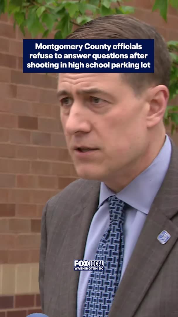 MCPS officials and police refused to answer questions during a press conference Wednesday after a juvenile was shot during a fight in the parking lot of Blake High School. Police say a 19-year-old, who was not a student, was taken into custody and a handgun was recovered on the scene.