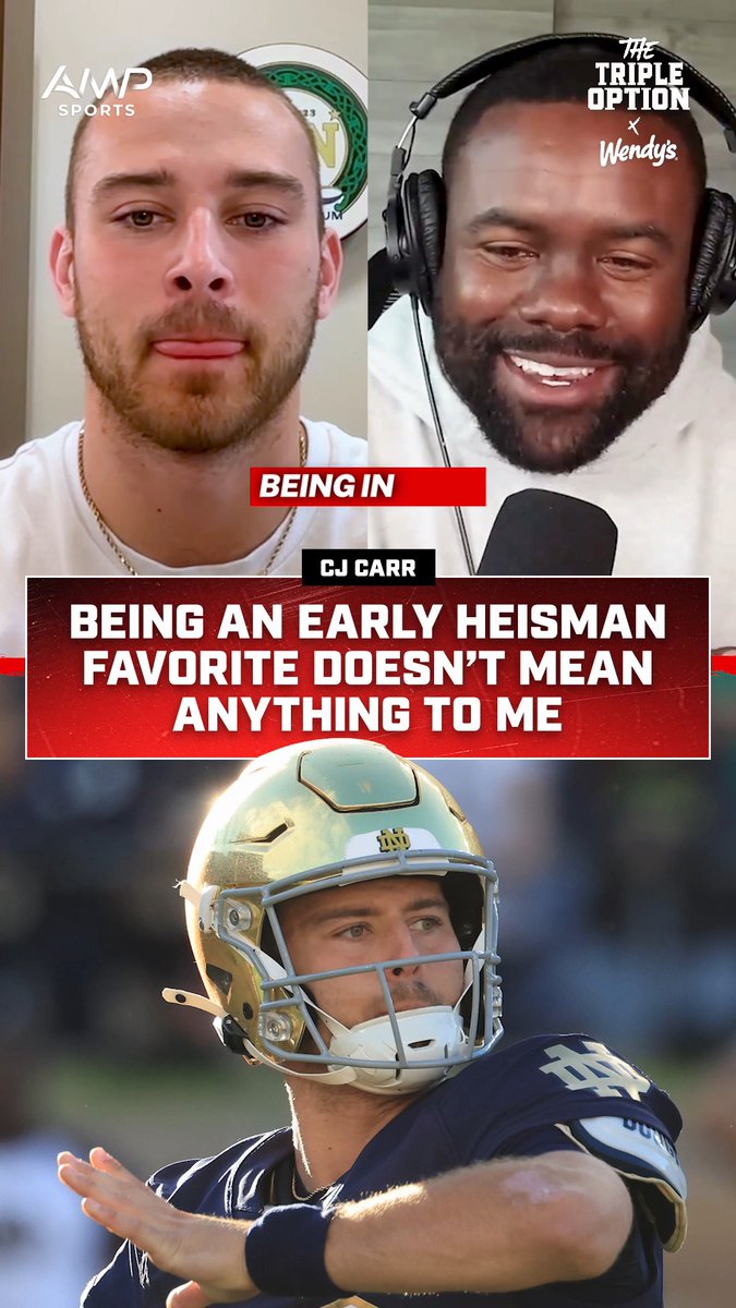 #WendysPartner Mark Ingram asked CJ Carr about his thoughts on being an early Heisman frontrunner... The kid was completely unfazed. Wendy’s