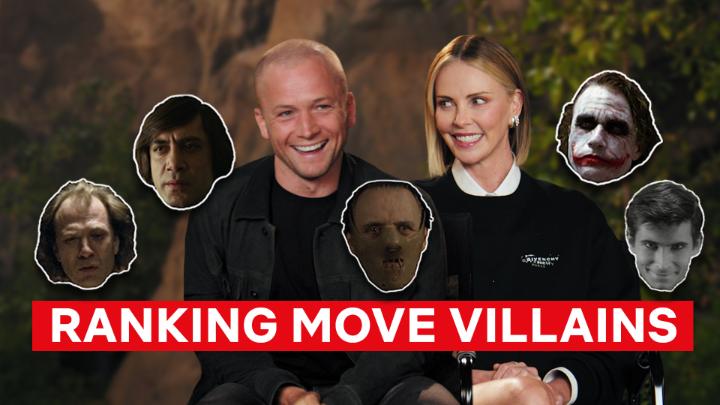 Charlize Theron and Taron Egerton blind rank iconic movie villains
