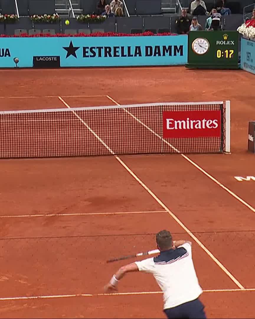 Arthur Fils wins a CRAZY point against Jiri Lehecka in Madrid The reaction says it all 😛