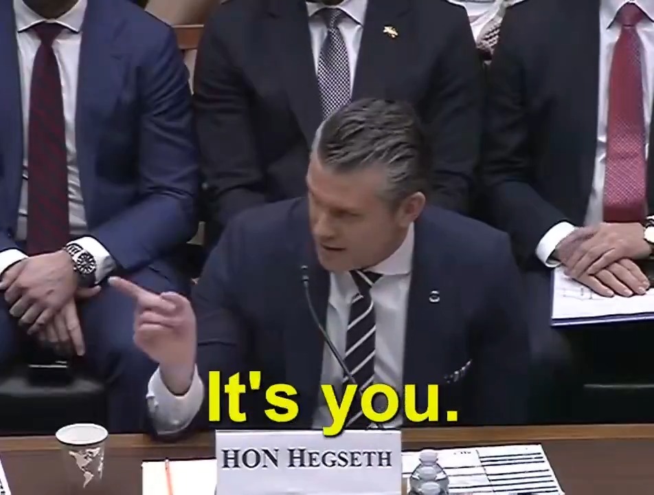 Secretary Hegseth attacked reporters for covering the deaths of six American service members — because it "made the president look bad." Today I asked him directly to take it back. He refused. Secretary of War Pete Hegseth is a disgrace. He must resign.