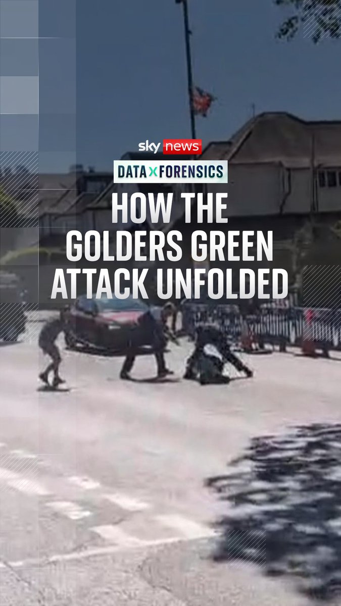 Two Jewish men have been stabbed in the Golders Green area of north London, and a 45-year-old British national born in Somalia has been arrested on suspicion of carrying out the attack. Sky's Data and Forensics team has analysed video from the scene to create a detailed timeline of how the attack unfolded. 🔗
